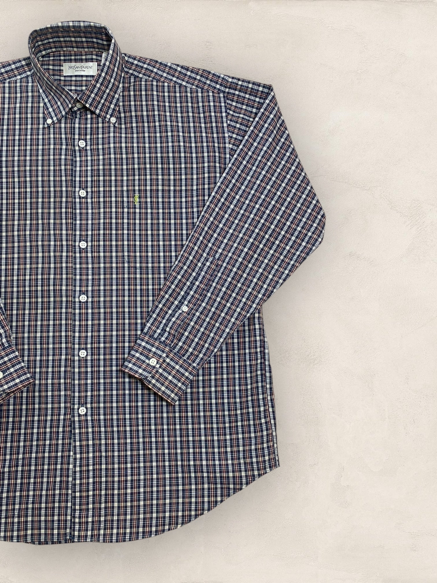 Chemise Homme Yves Saint - Laurent Bleu M Ref:2917 - Bleu - M - amifrip - Friperie en ligne et vêtements vintage