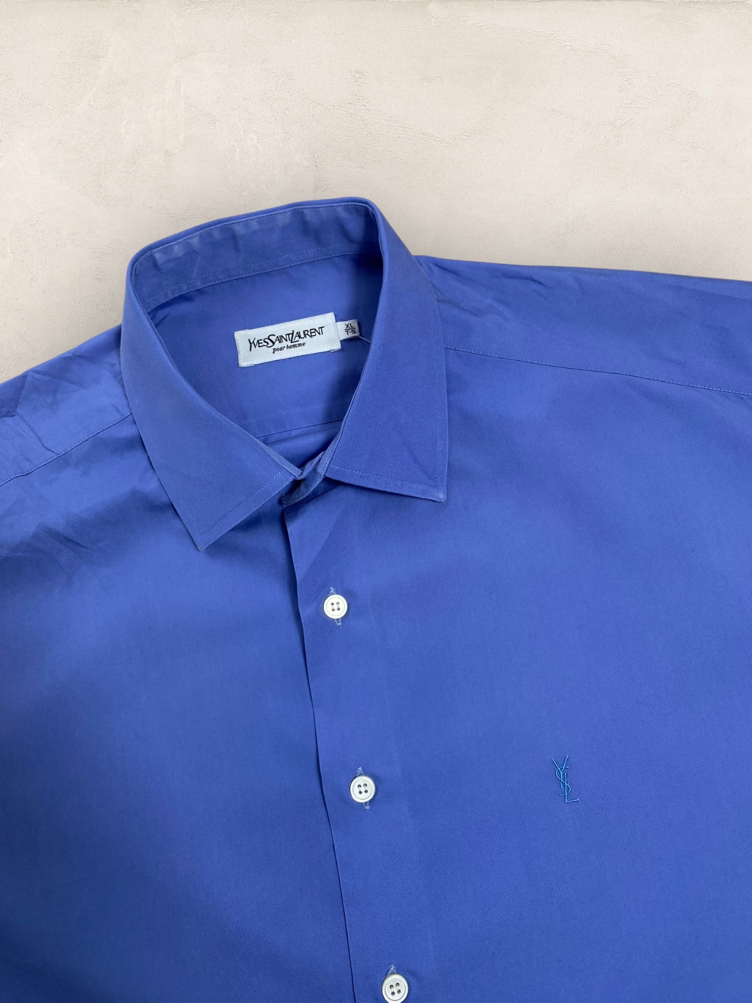 Chemise Homme Yves Saint - Laurent Bleu XL Ref:2922 - Bleu - XL - amifrip - Friperie en ligne et vêtements vintage