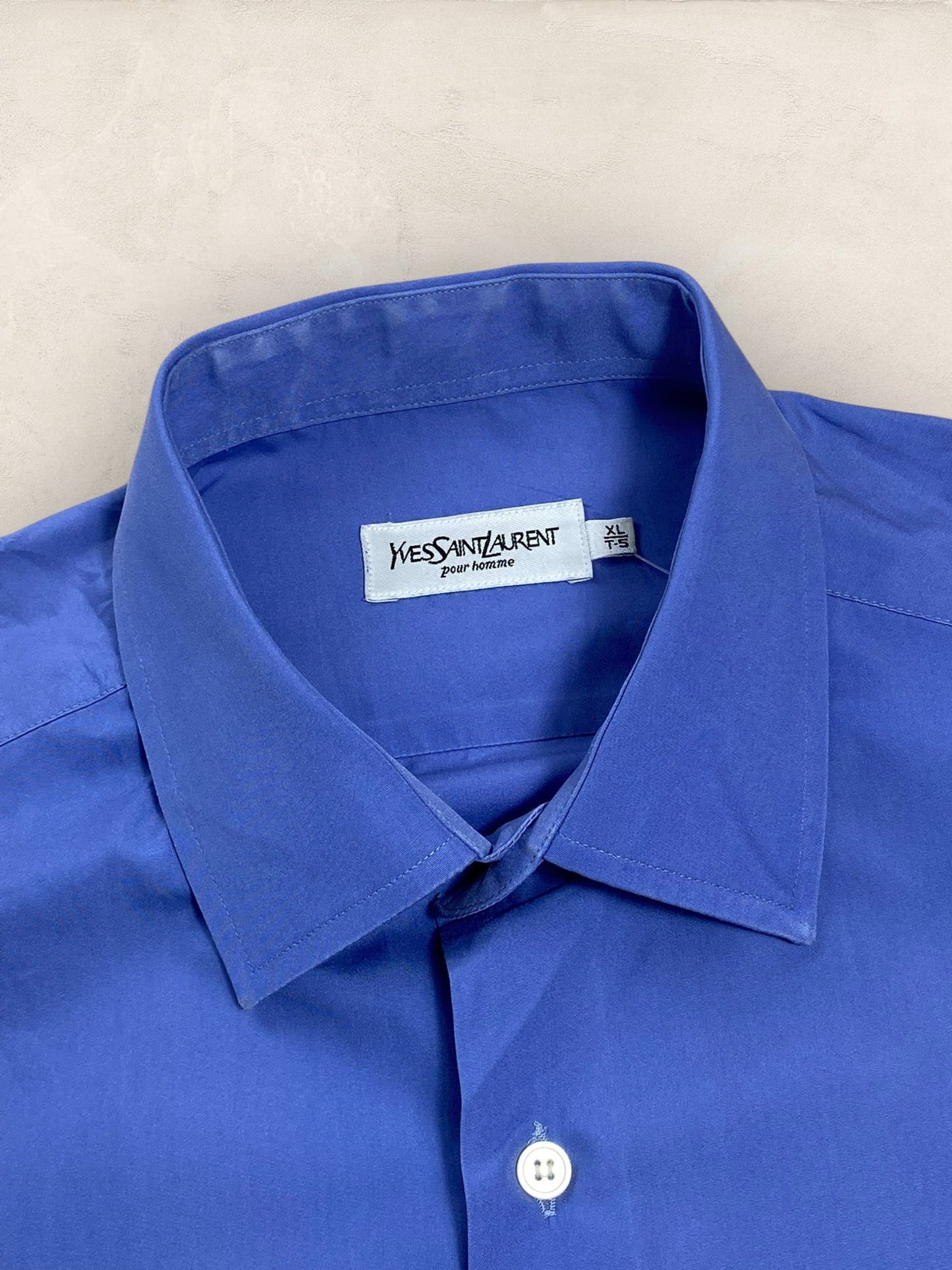 Chemise Homme Yves Saint - Laurent Bleu XL Ref:2922 - Bleu - XL - amifrip - Friperie en ligne et vêtements vintage