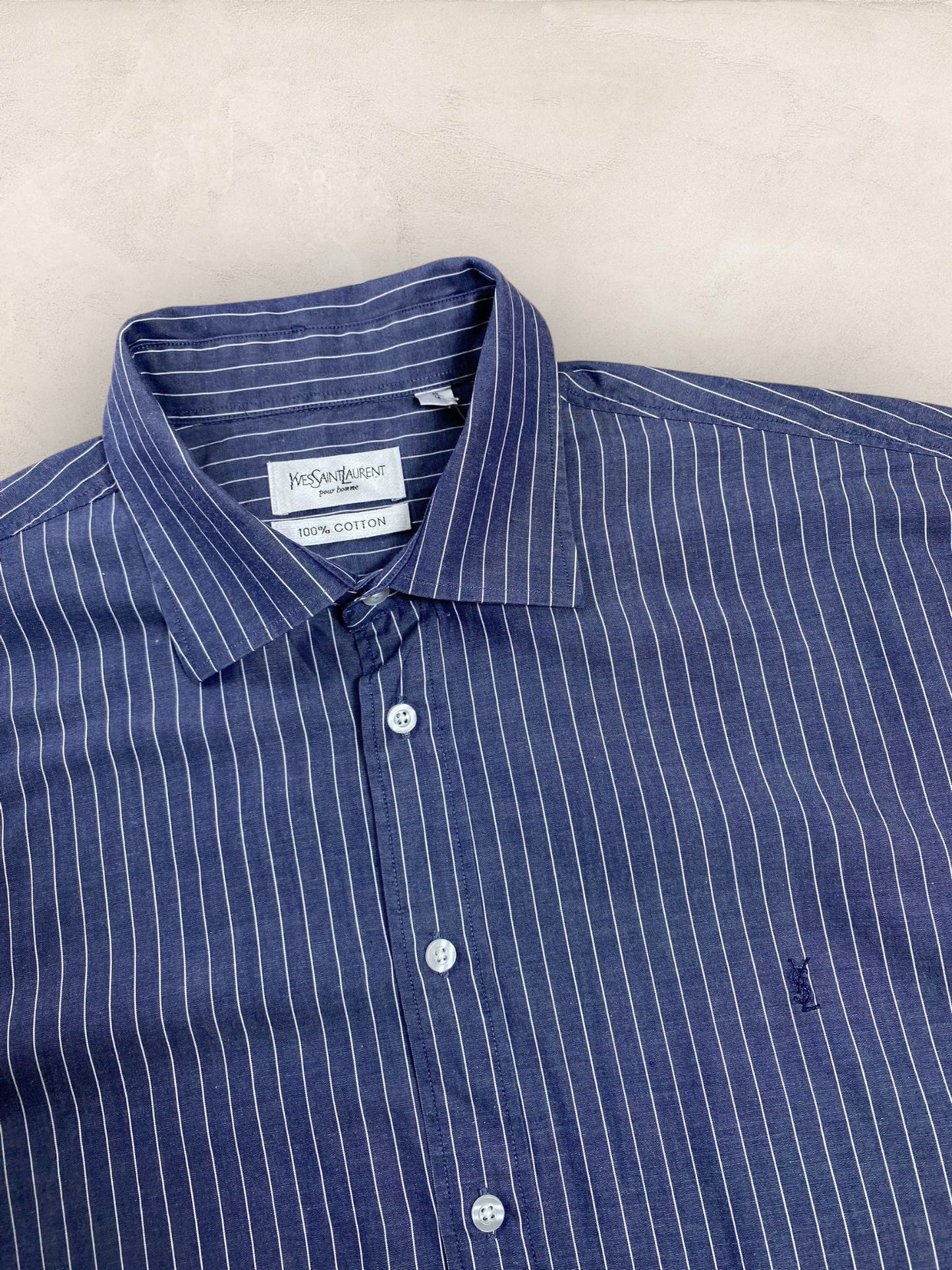 Chemise Homme Yves Saint - Laurent Bleu XXL Ref:2924 - Bleu - XXL - amifrip - Friperie en ligne et vêtements vintage