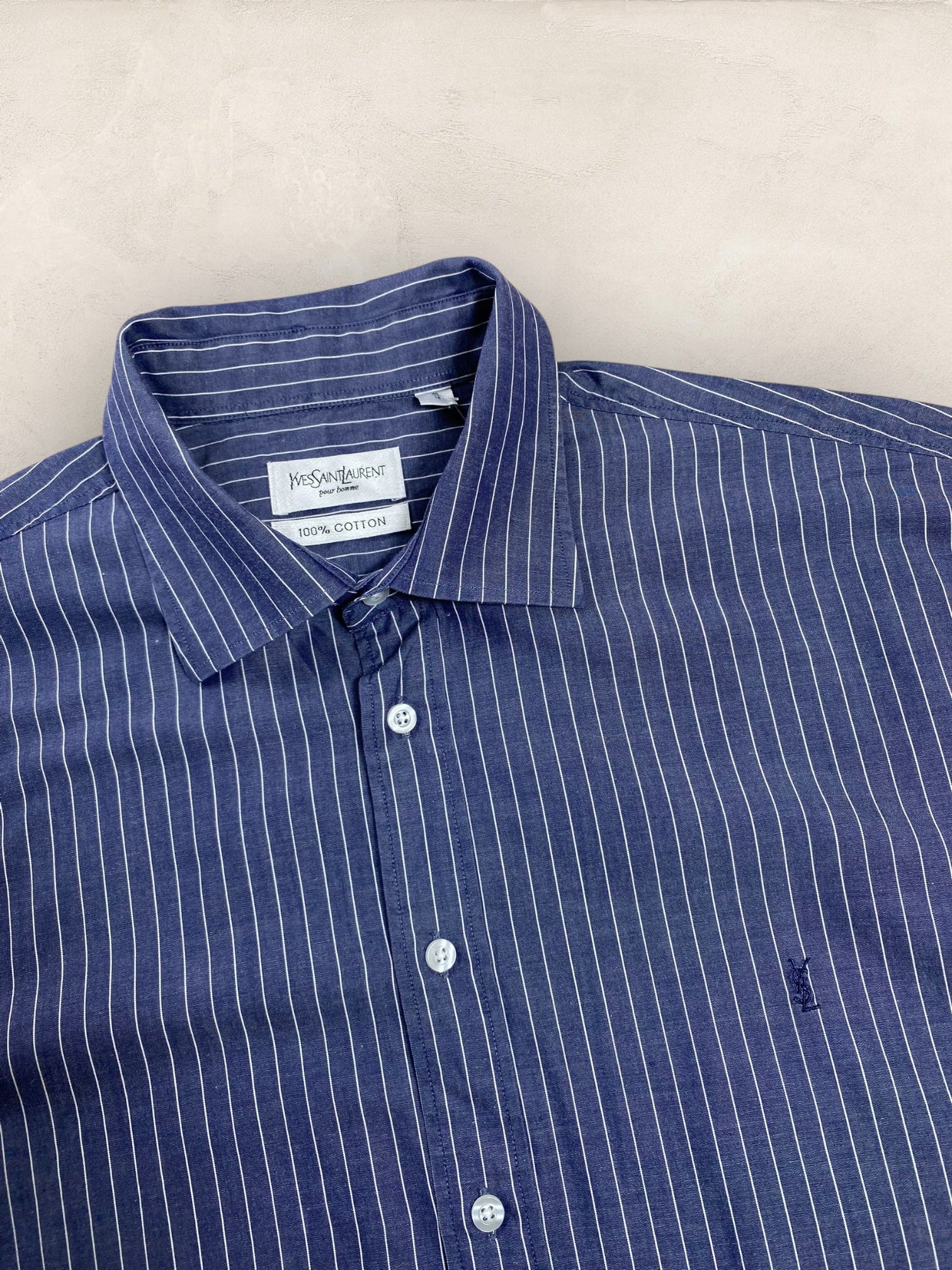 Chemise Homme Yves Saint - Laurent Bleu XXL Ref:2924 - Bleu - XXL - amifrip - Friperie en ligne et vêtements vintage