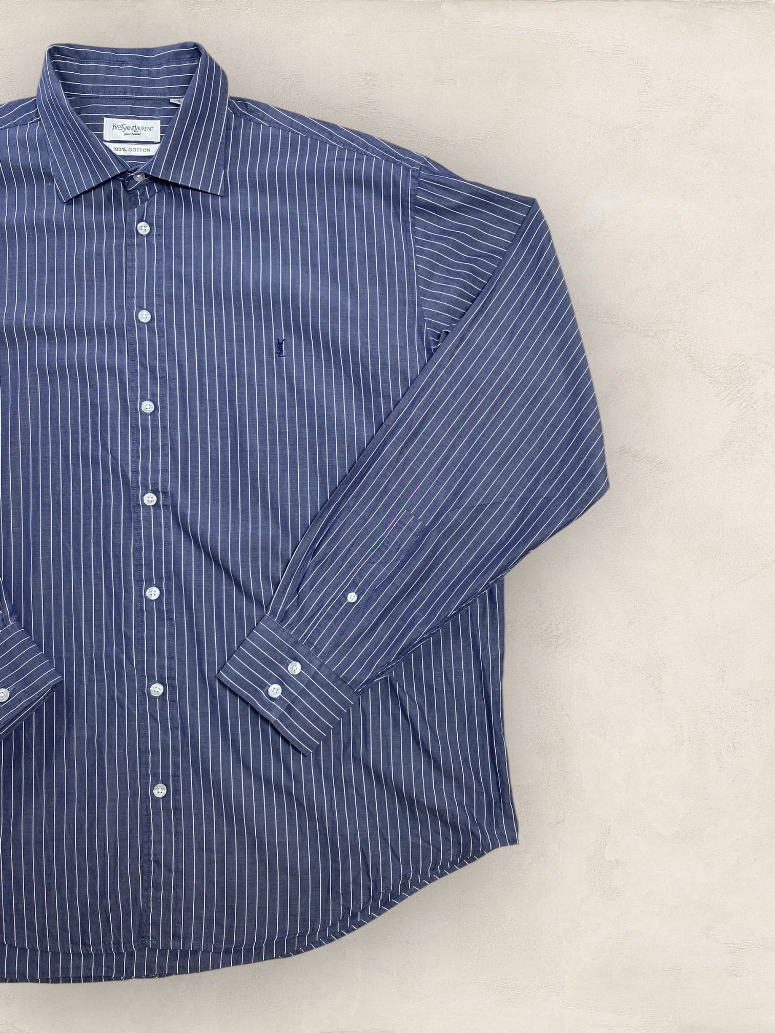 Chemise Homme Yves Saint - Laurent Bleu XXL Ref:2924 - Bleu - XXL - amifrip - Friperie en ligne et vêtements vintage