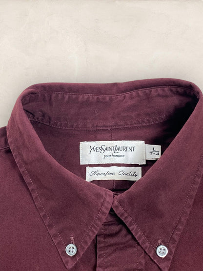 Chemise Homme Yves Saint - Laurent Bordeaux L Ref:2920 - Bordeaux - L - amifrip - Friperie en ligne et vêtements vintage