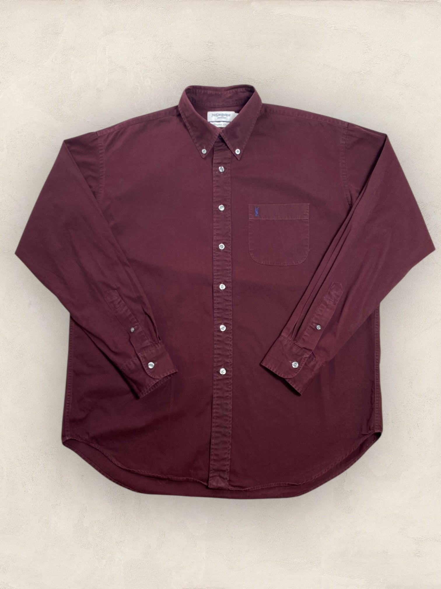 Chemise Homme Yves Saint - Laurent Bordeaux L Ref:2920 - Bordeaux - L - amifrip - Friperie en ligne et vêtements vintage