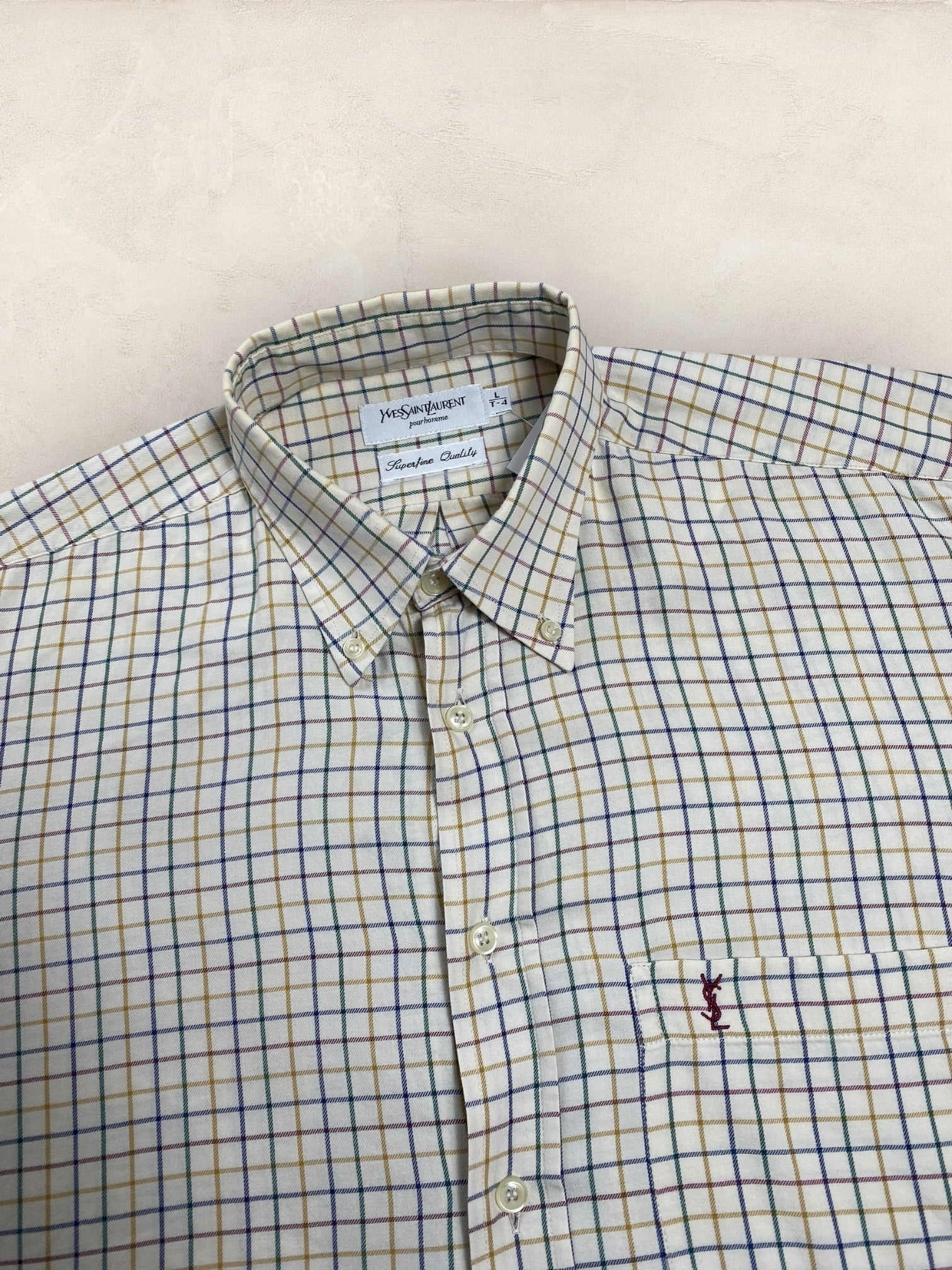 Chemise Homme Yves Saint - Laurent Creme L Ref:2919 - Creme - L - amifrip - Friperie en ligne et vêtements vintage