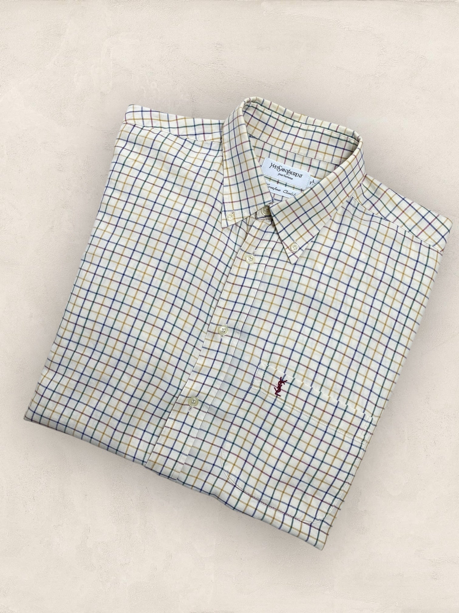 Chemise Homme Yves Saint - Laurent Creme L Ref:2919 - Creme - L - amifrip - Friperie en ligne et vêtements vintage