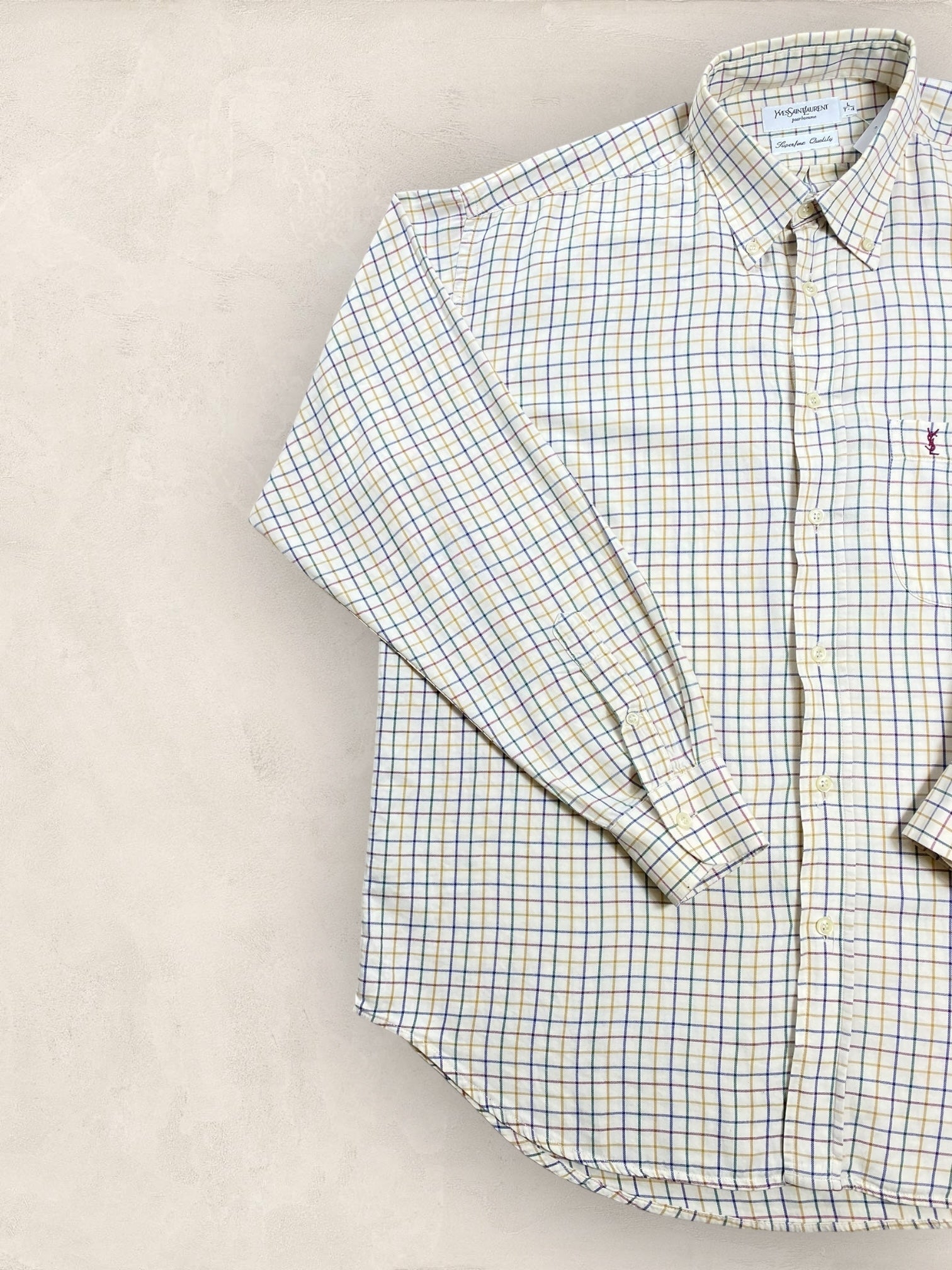 Chemise Homme Yves Saint - Laurent Creme L Ref:2919 - Creme - L - amifrip - Friperie en ligne et vêtements vintage