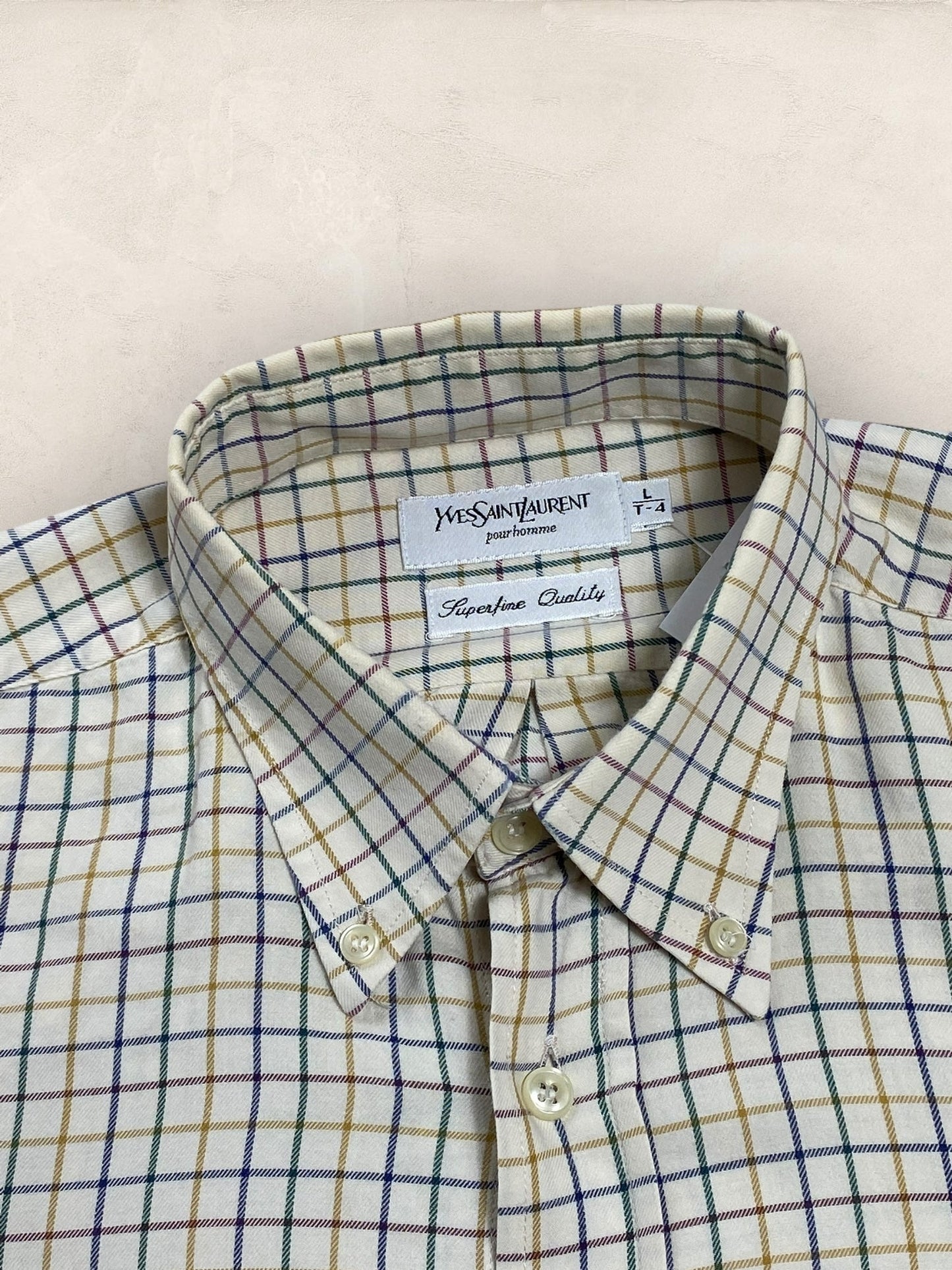 Chemise Homme Yves Saint - Laurent Creme L Ref:2919 - Creme - L - amifrip - Friperie en ligne et vêtements vintage