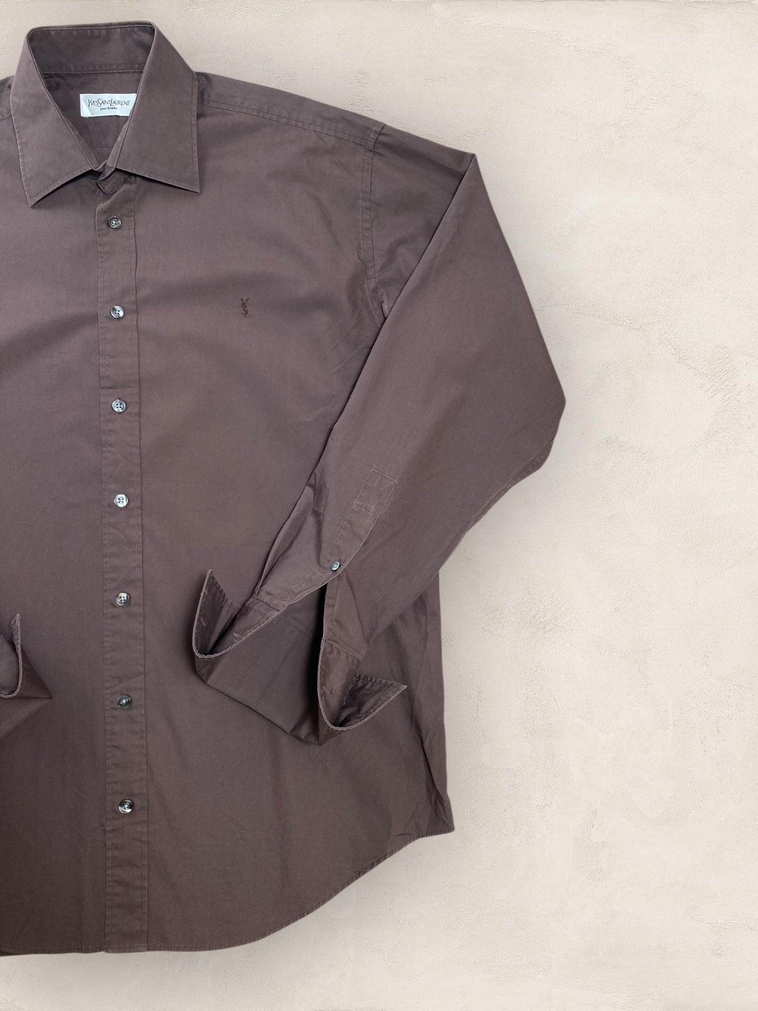 Chemise Homme Yves Saint - Laurent Marron XL Ref:2918 - Marron - XL - amifrip - Friperie en ligne et vêtements vintage