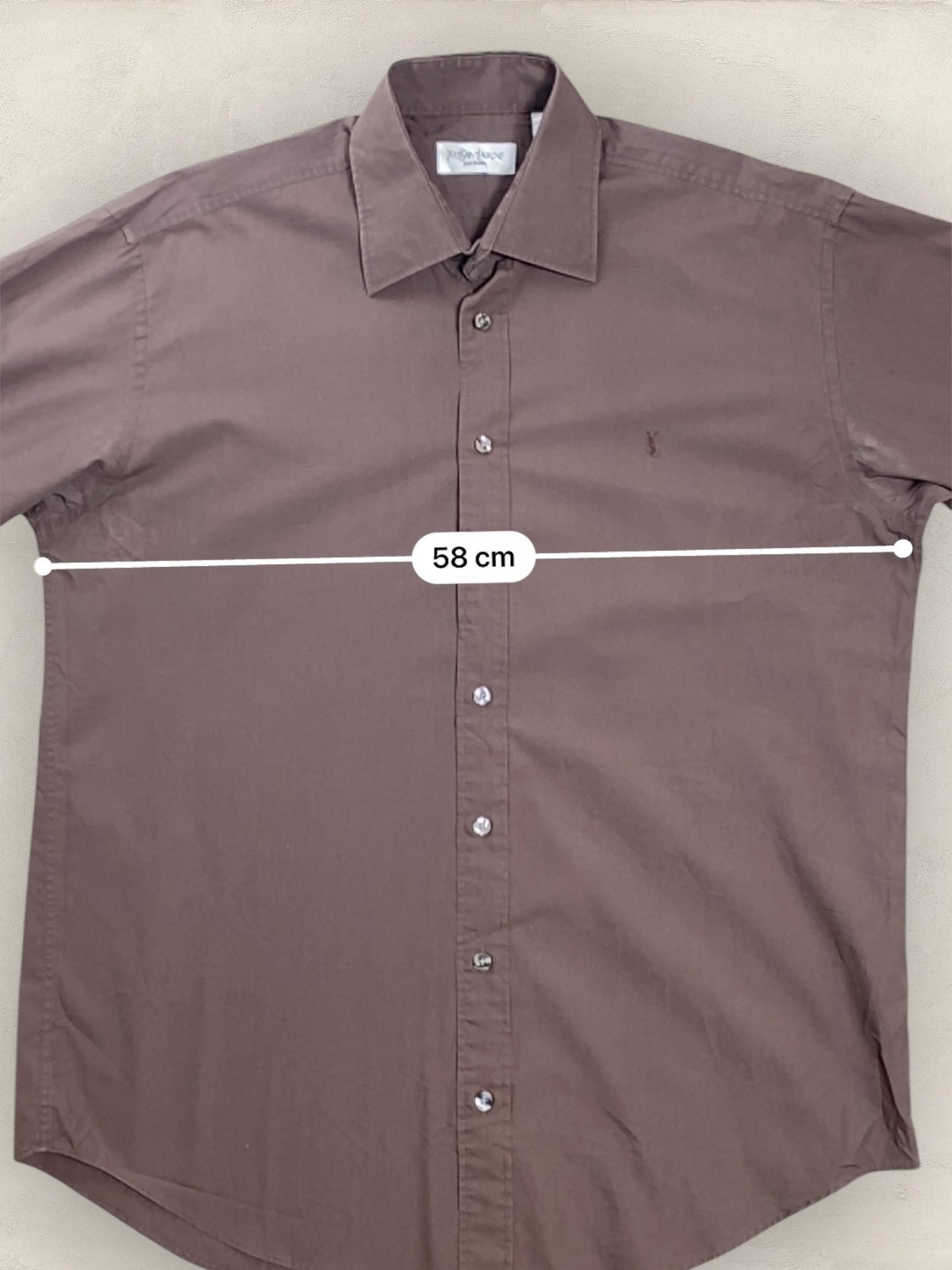 Chemise Homme Yves Saint - Laurent Marron XL Ref:2918 - Marron - XL - amifrip - Friperie en ligne et vêtements vintage