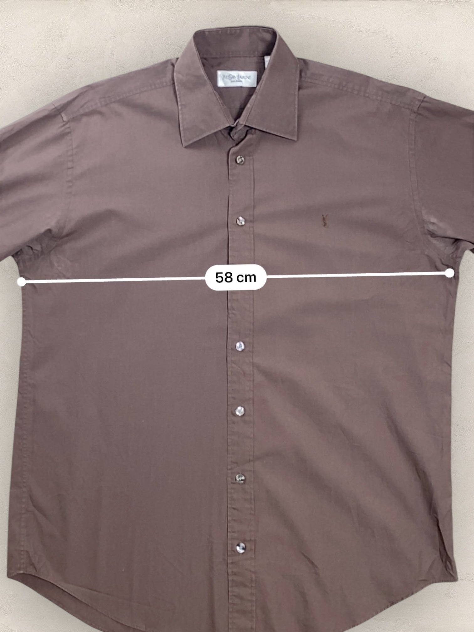 Chemise Homme Yves Saint - Laurent Marron XL Ref:2918 - Marron - XL - amifrip - Friperie en ligne et vêtements vintage