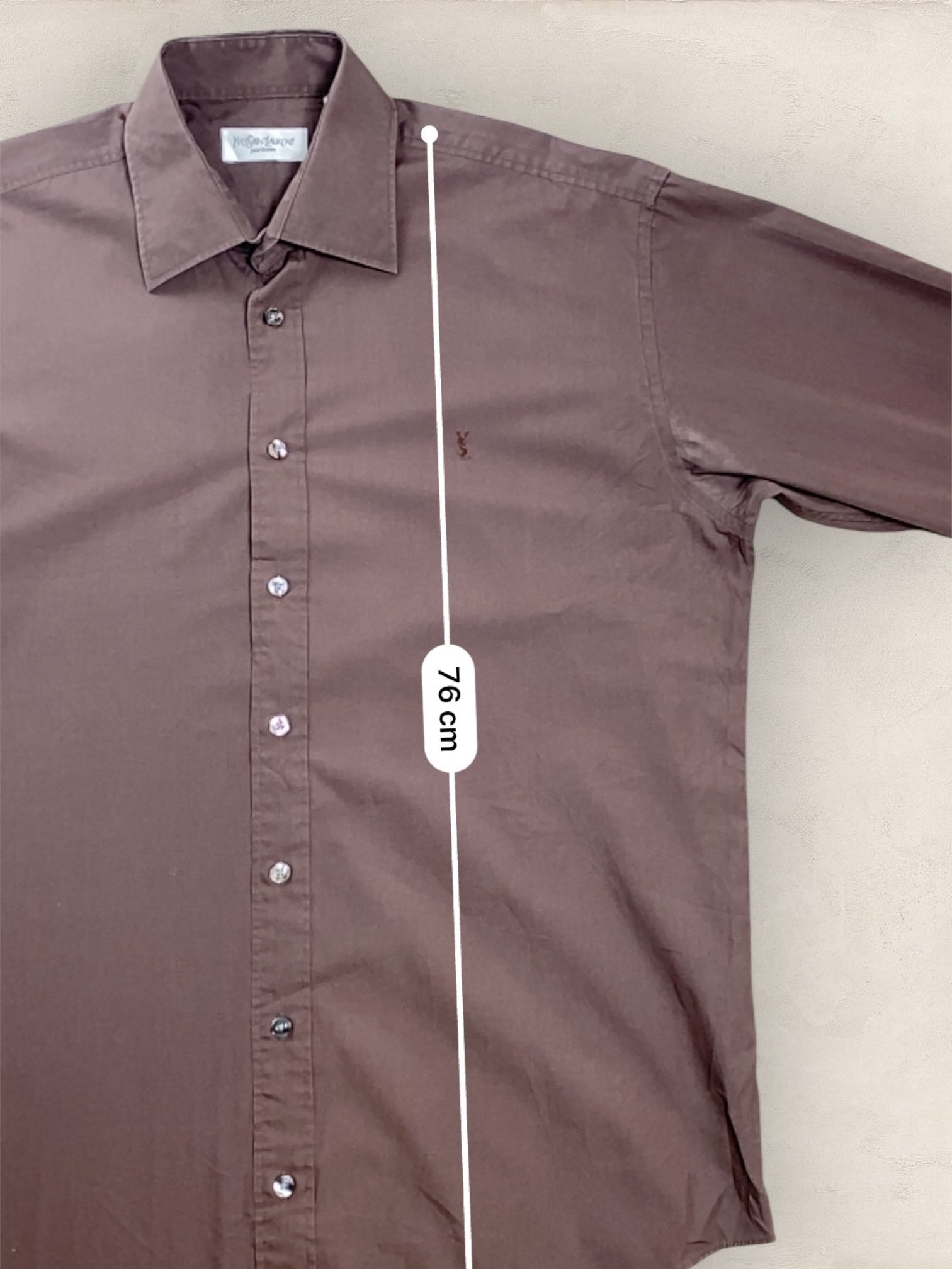 Chemise Homme Yves Saint - Laurent Marron XL Ref:2918 - Marron - XL - amifrip - Friperie en ligne et vêtements vintage