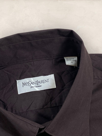 Chemise Homme Yves Saint - Laurent Marron XL Ref:2925 - Marron - XL - amifrip - Friperie en ligne et vêtements vintage