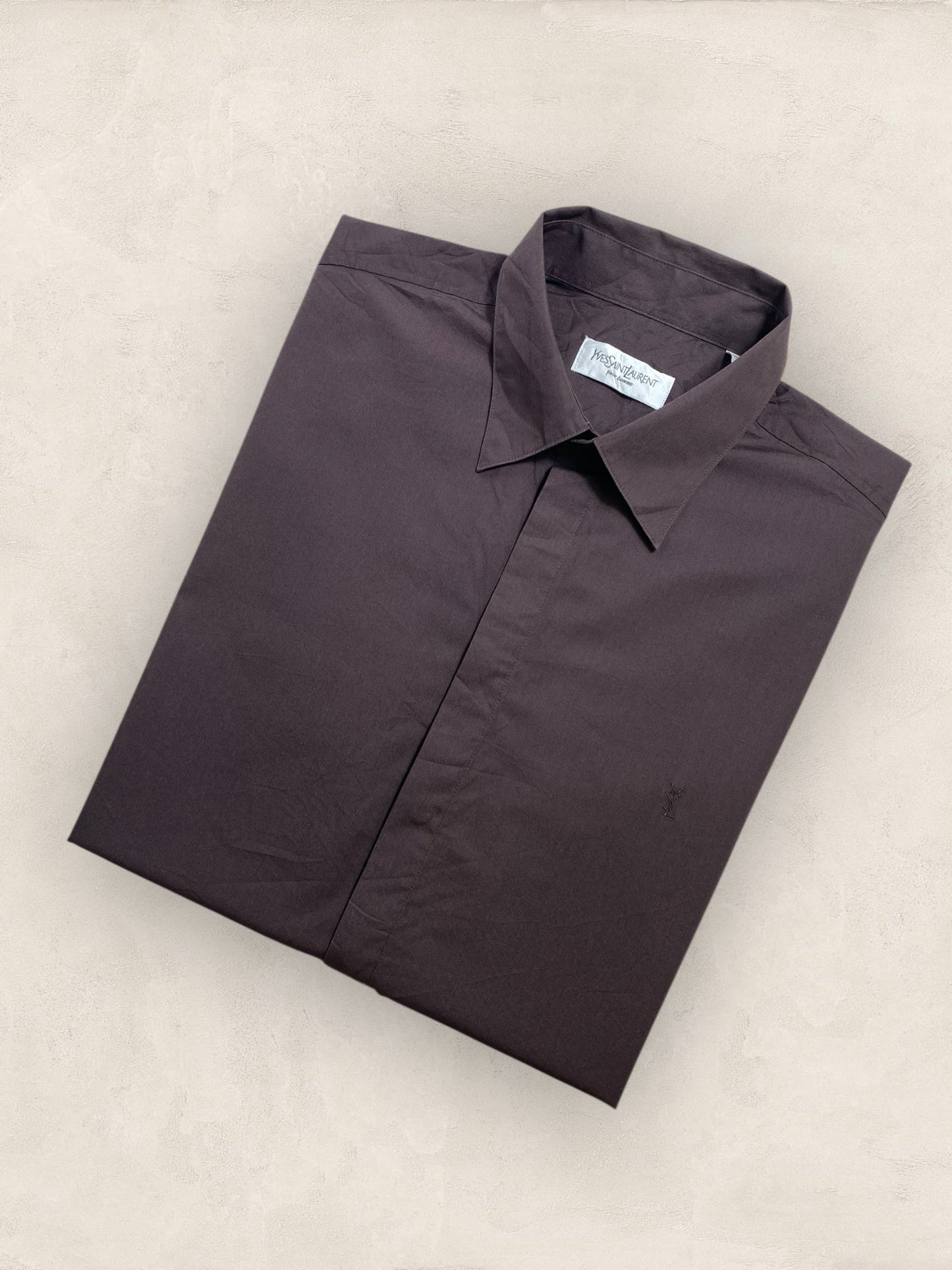 Chemise Homme Yves Saint - Laurent Marron XL Ref:2925 - Marron - XL - amifrip - Friperie en ligne et vêtements vintage