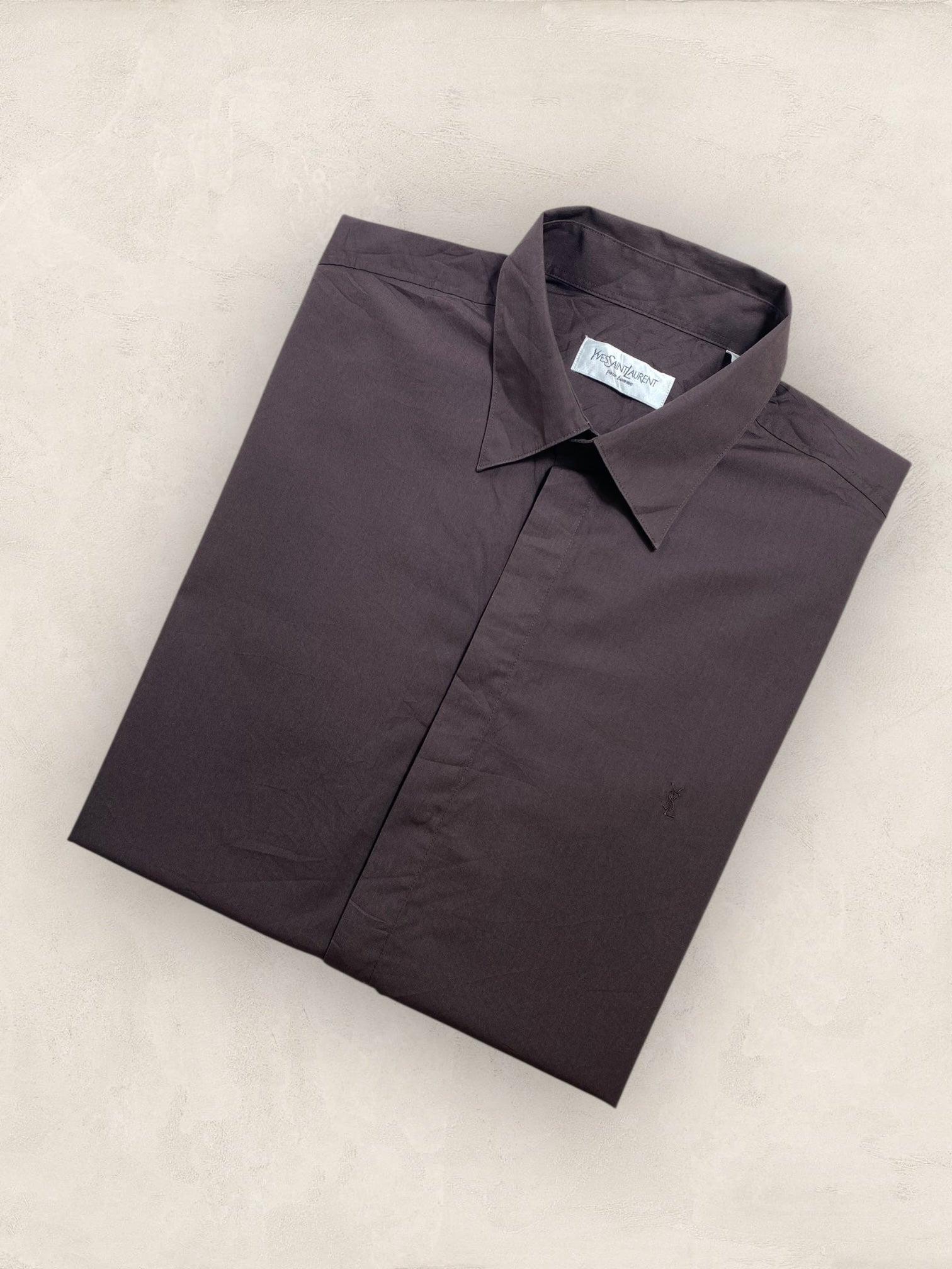 Chemise Homme Yves Saint - Laurent Marron XL Ref:2925 - Marron - XL - amifrip - Friperie en ligne et vêtements vintage