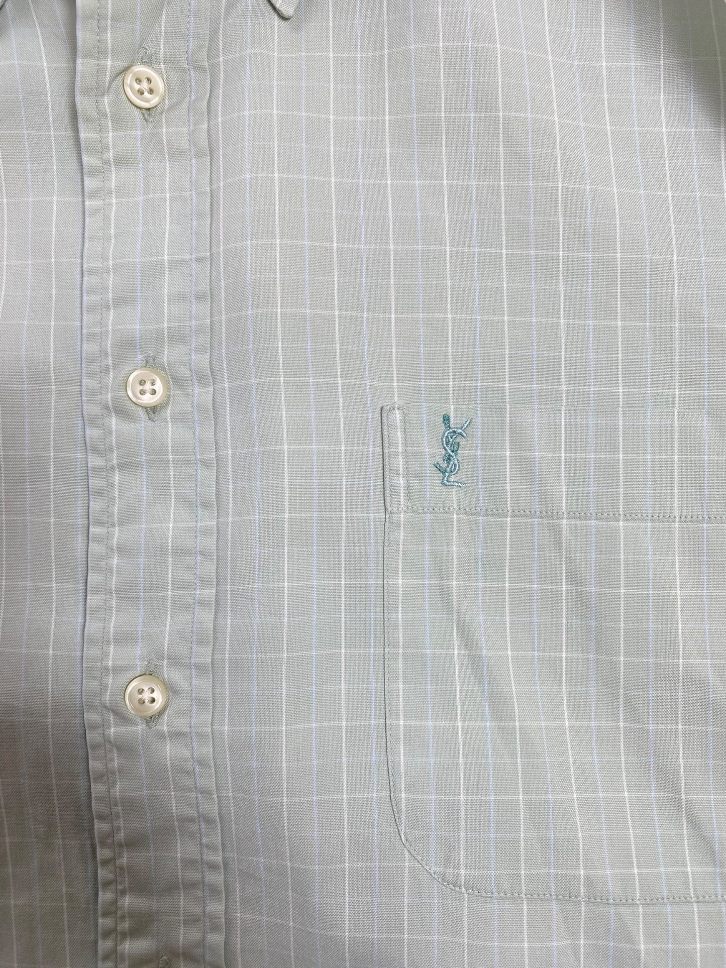 Chemise Homme Yves Saint - Laurent Vert XL manches courtes Ref:2913 - Vert - XL - amifrip - Friperie en ligne et vêtements vintage