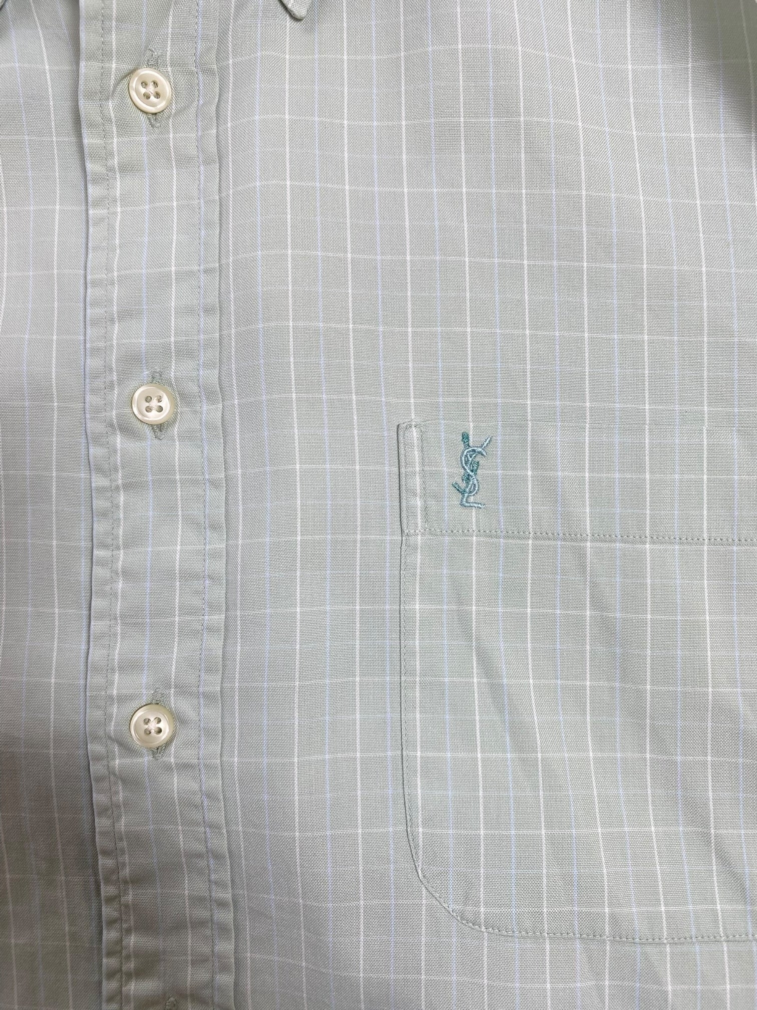 Chemise Homme Yves Saint - Laurent Vert XL manches courtes Ref:2913 - Vert - XL - amifrip - Friperie en ligne et vêtements vintage