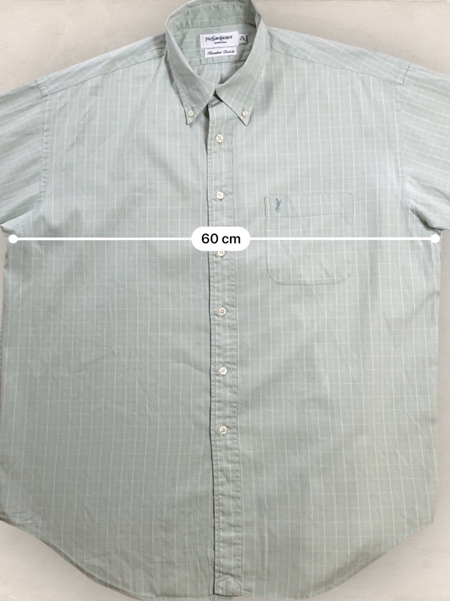 Chemise Homme Yves Saint - Laurent Vert XL manches courtes Ref:2913 - Vert - XL - amifrip - Friperie en ligne et vêtements vintage