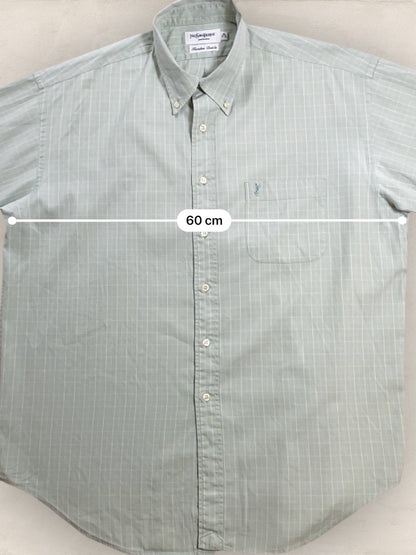Chemise Homme Yves Saint - Laurent Vert XL manches courtes Ref:2913 - Vert - XL - amifrip - Friperie en ligne et vêtements vintage