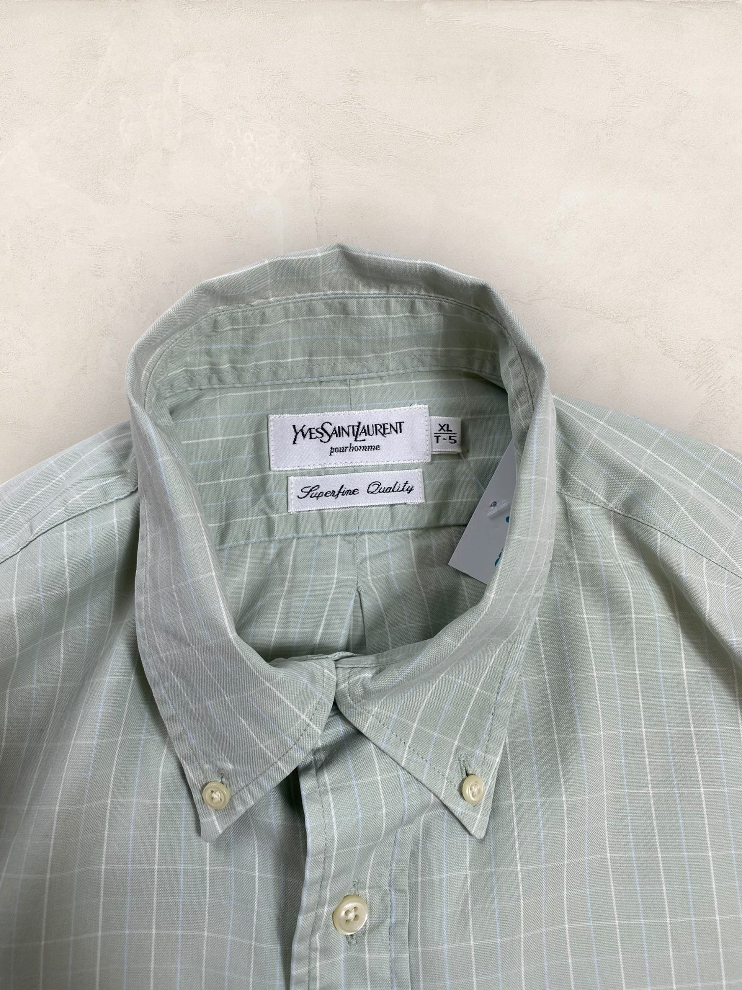 Chemise Homme Yves Saint - Laurent Vert XL manches courtes Ref:2913 - Vert - XL - amifrip - Friperie en ligne et vêtements vintage