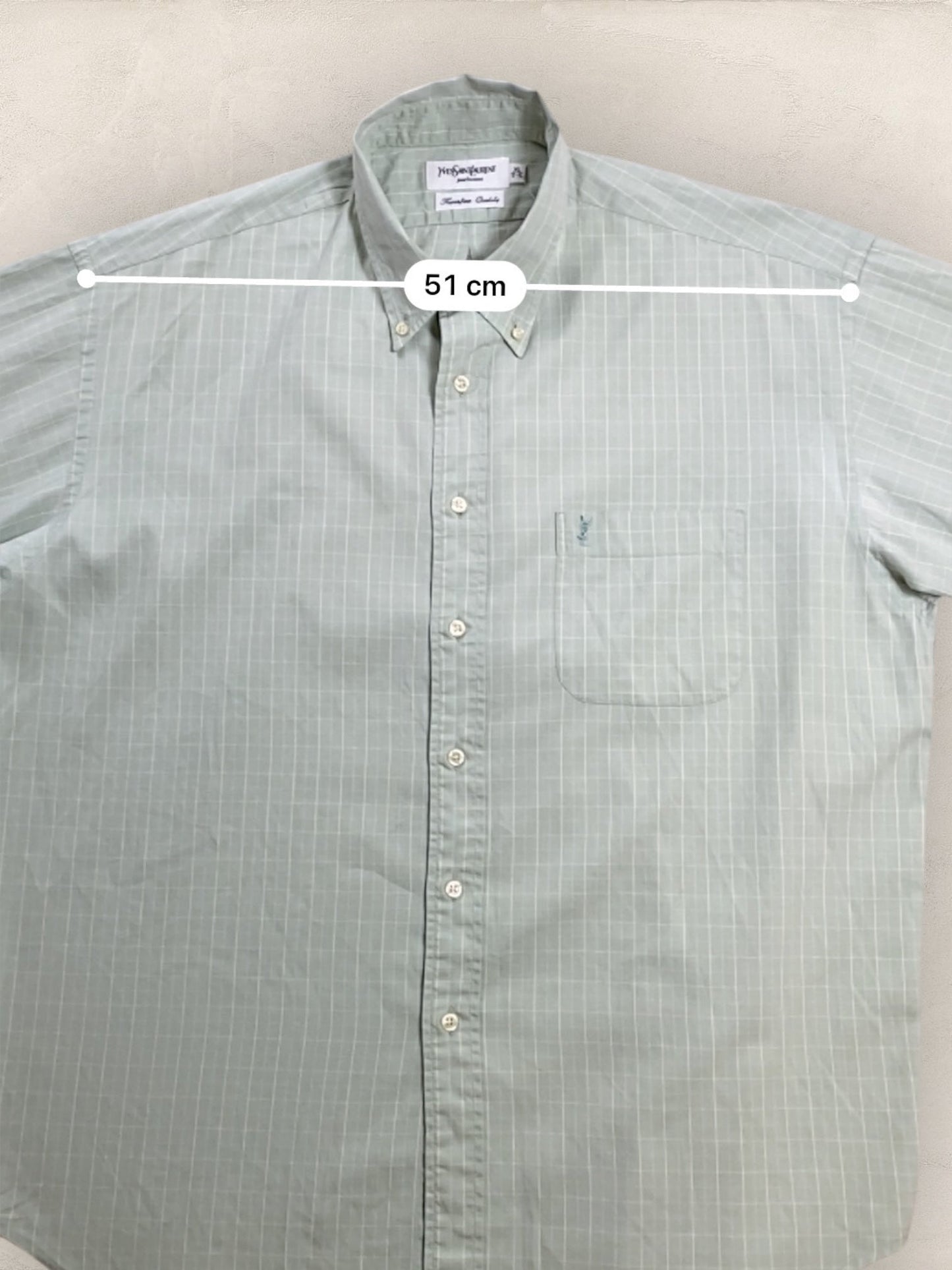 Chemise Homme Yves Saint - Laurent Vert XL manches courtes Ref:2913 - Vert - XL - amifrip - Friperie en ligne et vêtements vintage