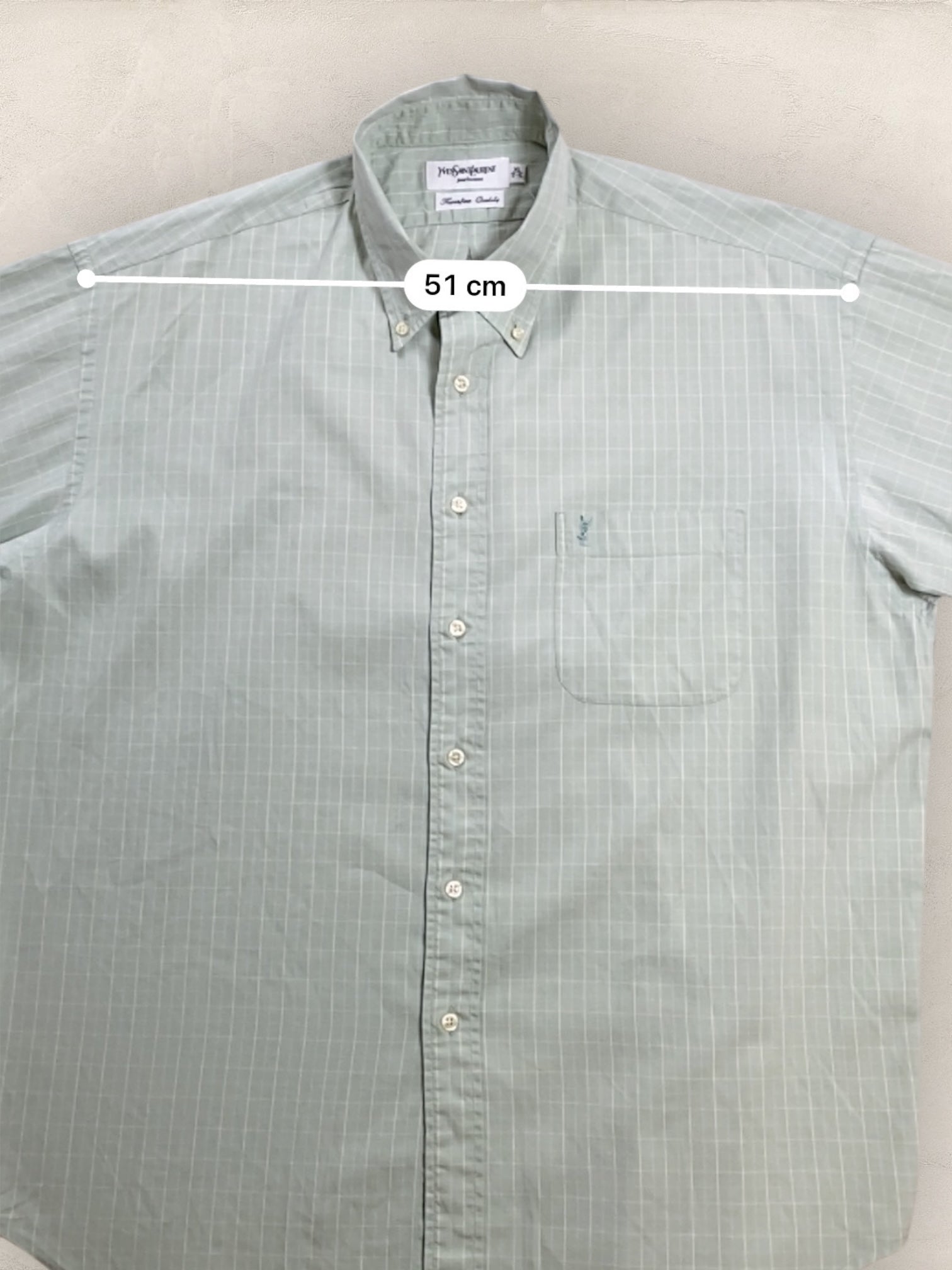 Chemise Homme Yves Saint - Laurent Vert XL manches courtes Ref:2913 - Vert - XL - amifrip - Friperie en ligne et vêtements vintage