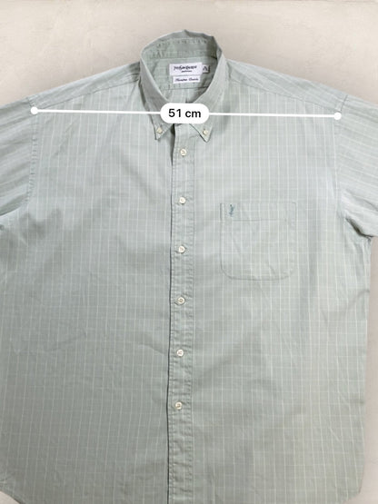 Chemise Homme Yves Saint - Laurent Vert XL manches courtes Ref:2913 - Vert - XL - amifrip - Friperie en ligne et vêtements vintage