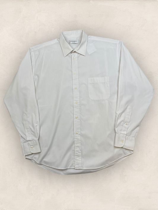 Chemise Homme Yves Saint - Laurent Vintage Blanc L Ref:2937 - Blanc - L - amifrip