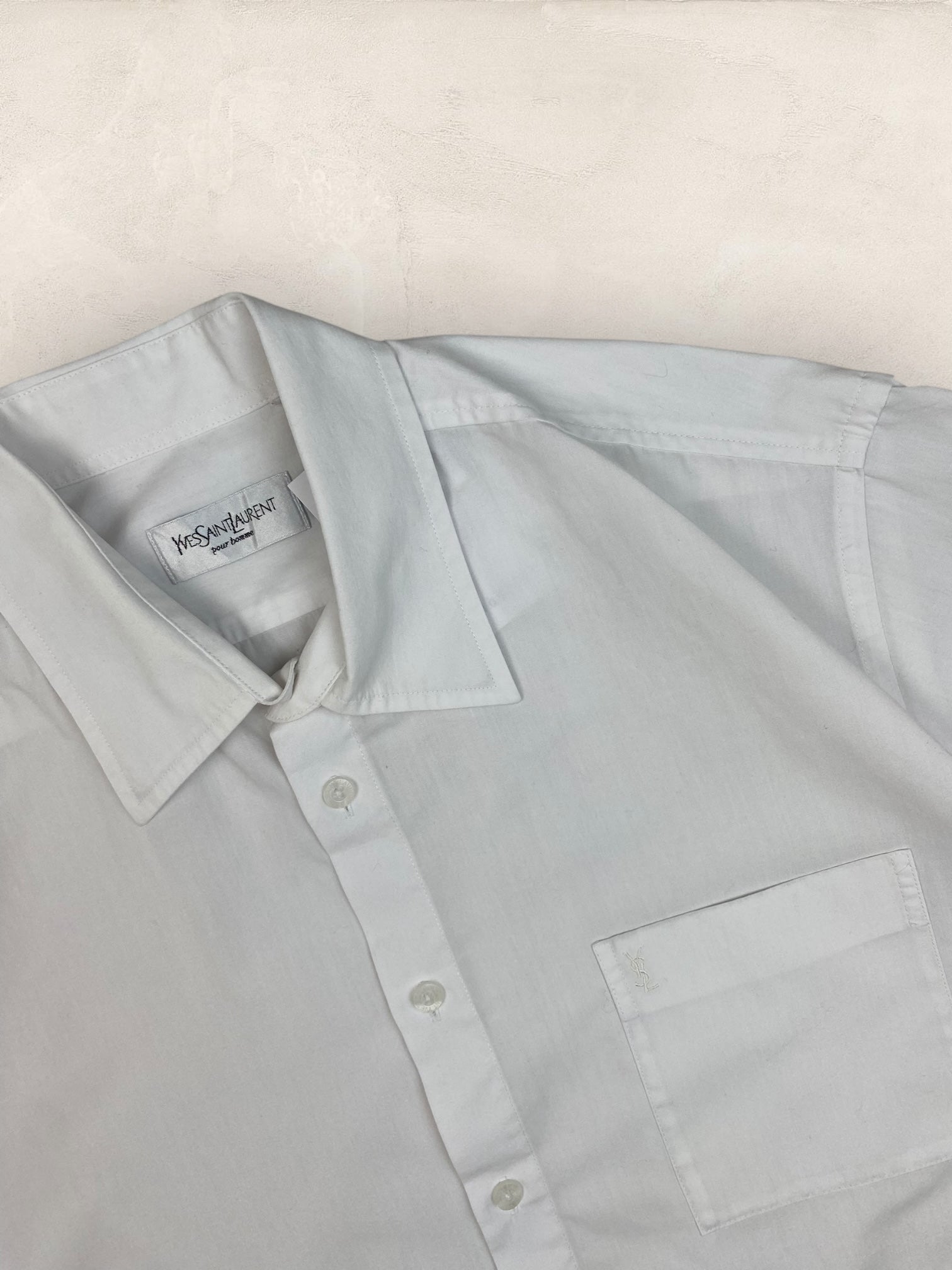 Chemise Homme Yves Saint - Laurent Vintage Blanc L Ref:2955 - Blanc - L - amifrip
