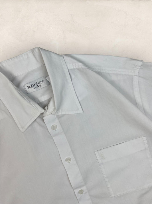 Chemise Homme Yves Saint - Laurent Vintage Blanc L Ref:2955 - Blanc - L - amifrip