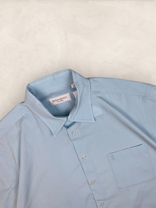 Chemise Homme Yves Saint - Laurent Vintage Bleu L Ref:2951 - Bleu - L - amifrip