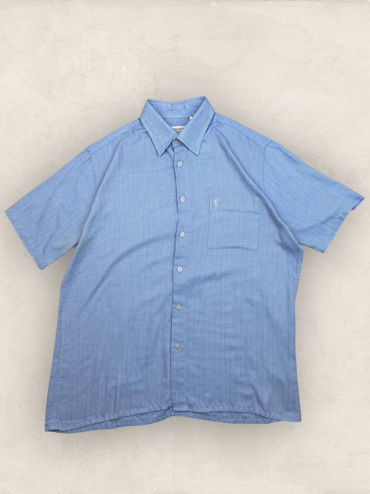 Chemise Homme Yves Saint - Laurent Vintage Bleu L Ref:2952 - Bleu - L - amifrip