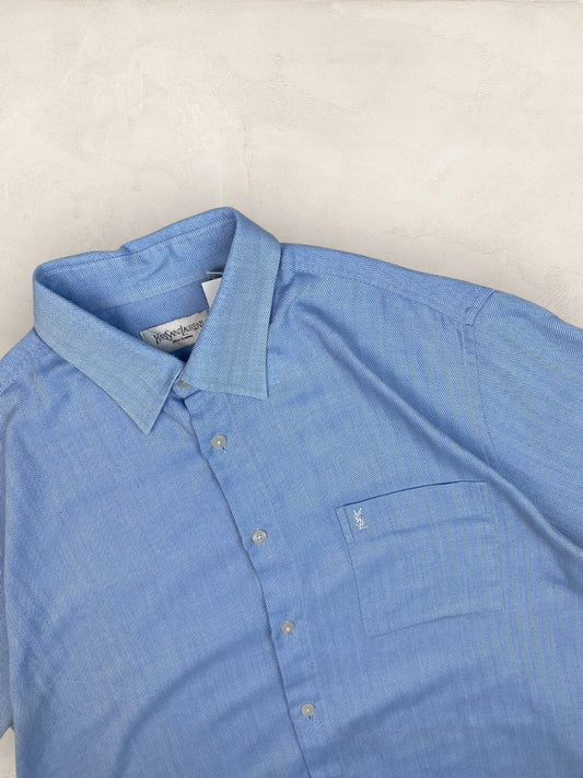 Chemise Homme Yves Saint - Laurent Vintage Bleu L Ref:2952 - Bleu - L - amifrip