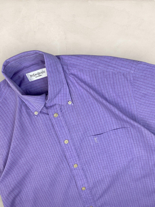 Chemise Homme Yves Saint - Laurent Vintage Violet M Ref:2941 - Violet - M - amifrip