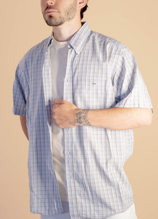 Chemise Lacoste Manches Courtes Homme 872 - BLEU - L - amifrip - Friperie en ligne et vêtements vintage