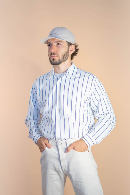 Chemise Pierre Cardin à Rayures Homme 867 - BLANC - L - amifrip - Friperie en ligne et vêtements vintage