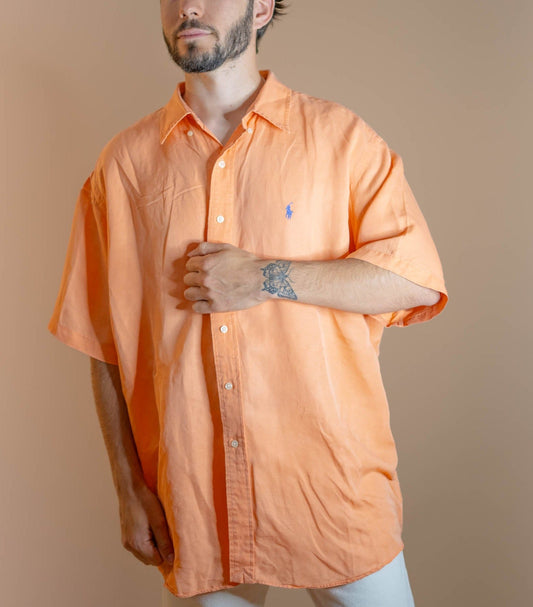 Chemise Ralph Lauren Manche Courte Homme 862 - ORANGE - 2XL - amifrip - Friperie en ligne et vêtements vintage