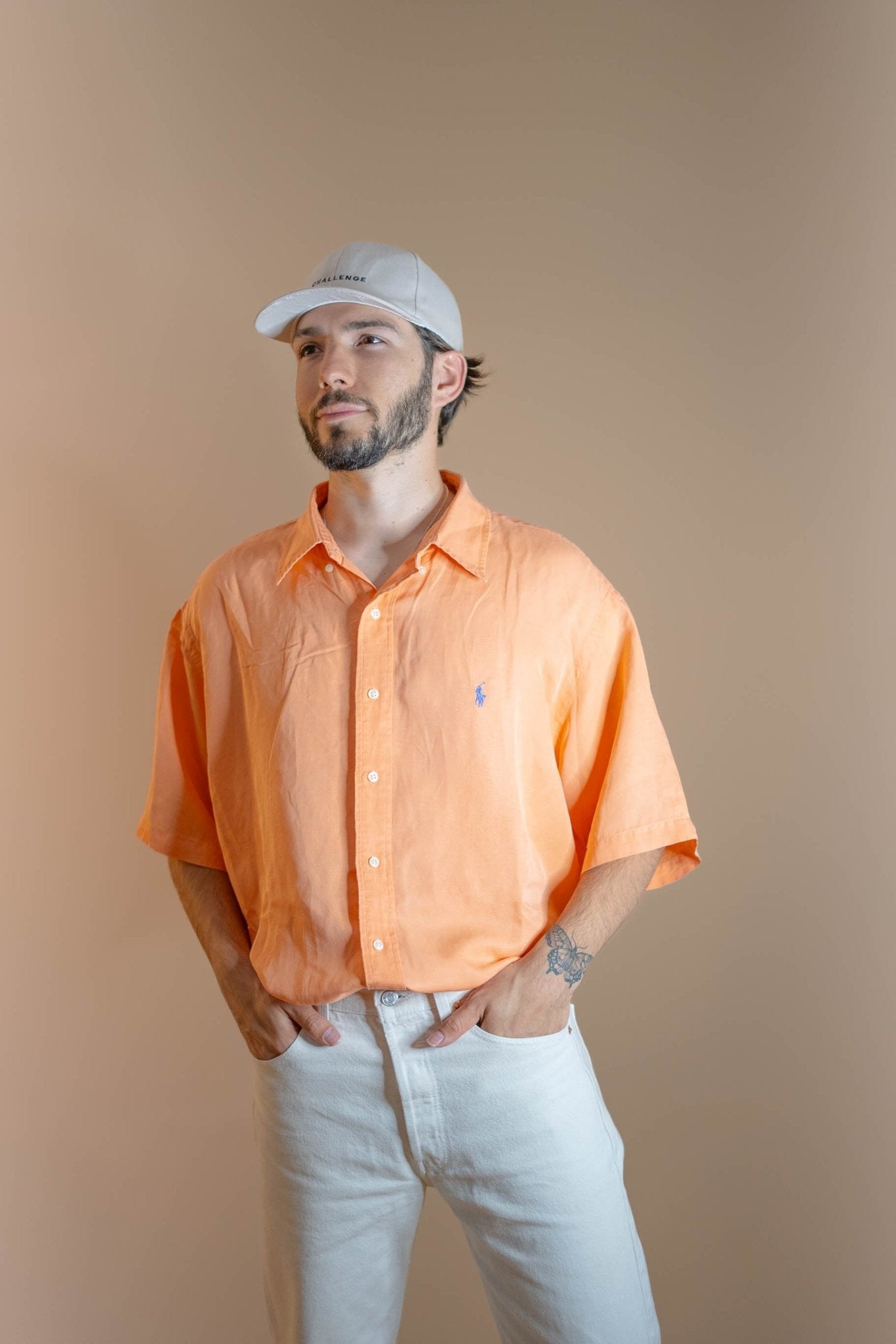 Chemise Ralph Lauren Manche Courte Homme 862 - ORANGE - 2XL - amifrip - Friperie en ligne et vêtements vintage