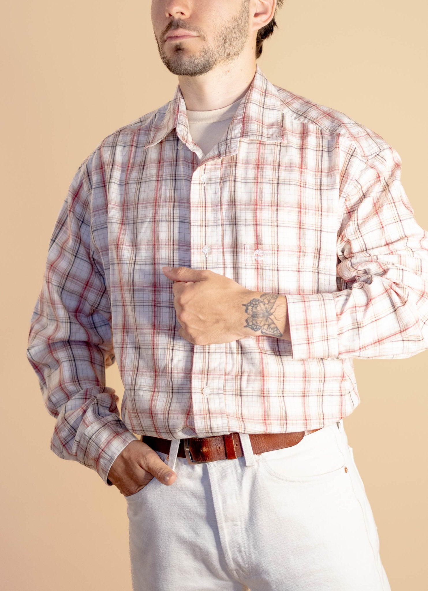 Chemise Timberland à Carreaux Homme 920 - ROUGE - L - amifrip - Friperie en ligne et vêtements vintage