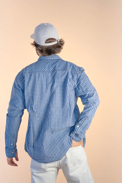 Chemise Tommy Hilfiger à Carreaux Homme 677 - BLEU - M - amifrip - Friperie en ligne et vêtements vintage