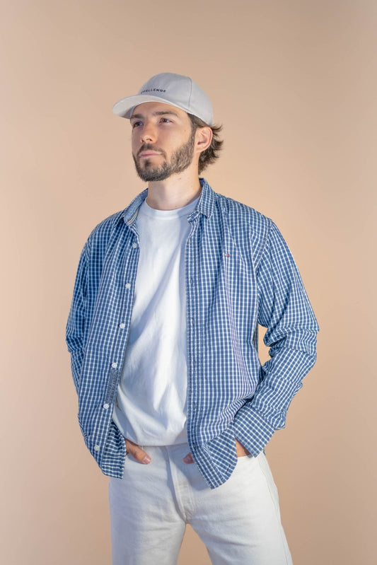 Chemise Tommy Hilfiger à Carreaux Homme 677 - BLEU - M - amifrip - Friperie en ligne et vêtements vintage