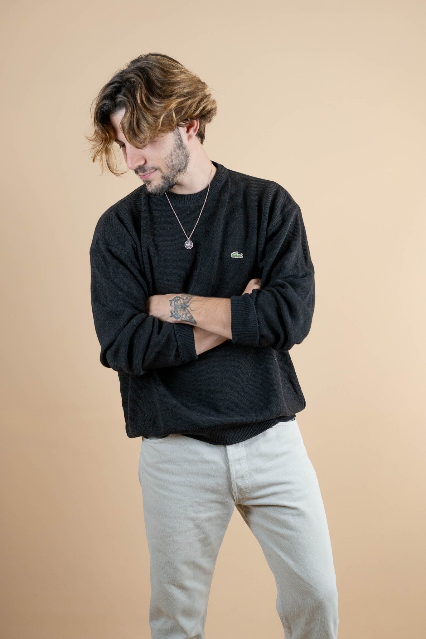 Crew Neck Lacoste ref: 1235 - NOIR - XL - amifrip - Friperie en ligne et vêtements vintage