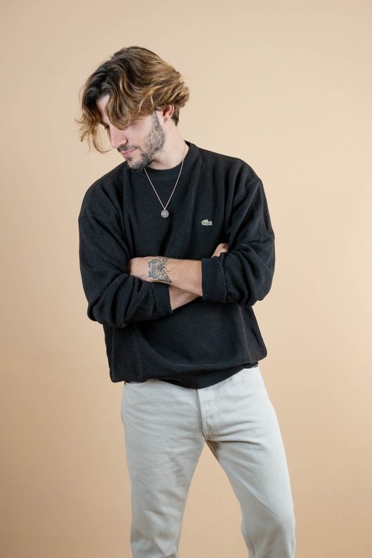 Crew Neck Lacoste ref: 1235 - NOIR - XL - amifrip - Friperie en ligne et vêtements vintage