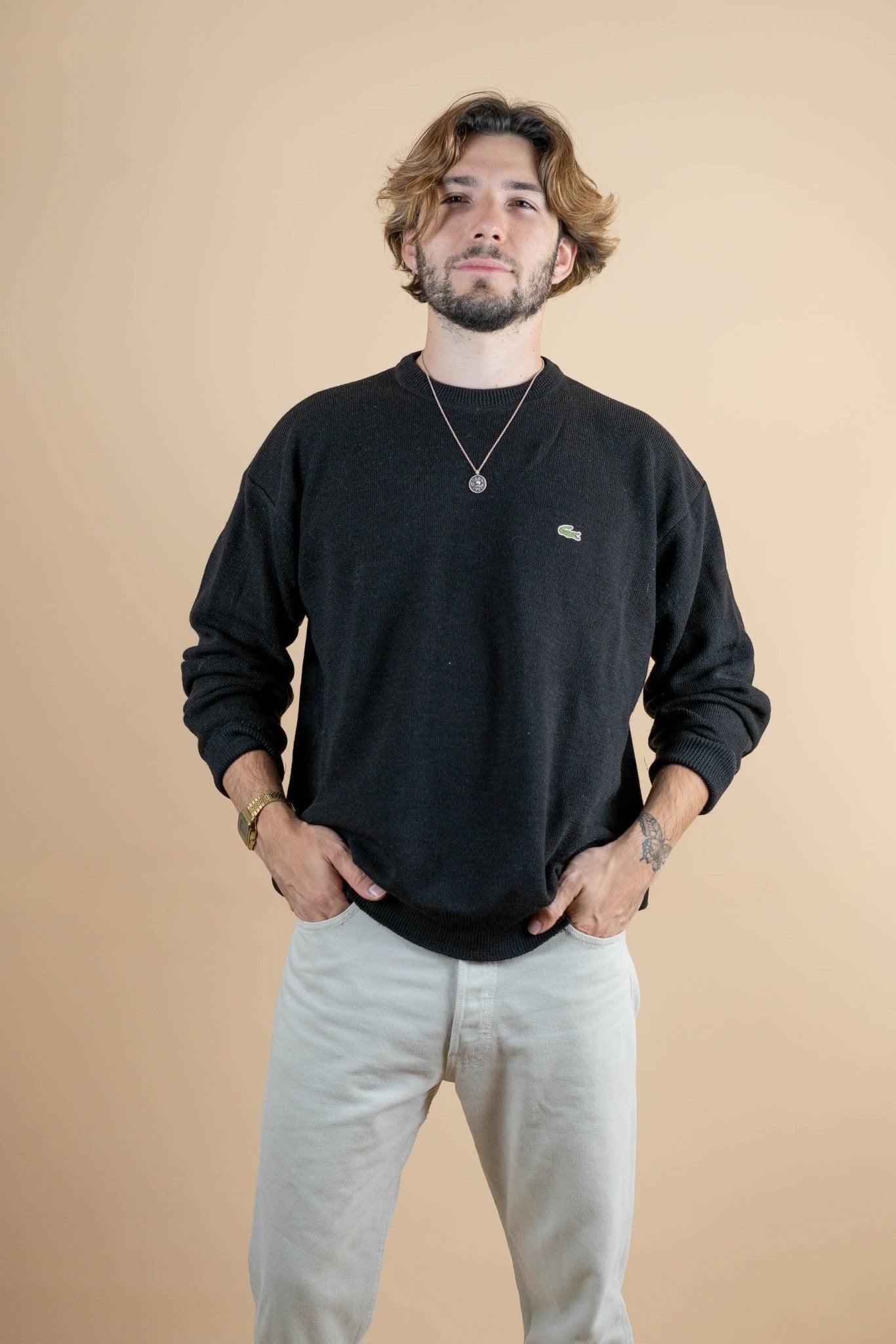 Crew Neck Lacoste ref: 1235 - NOIR - XL - amifrip - Friperie en ligne et vêtements vintage