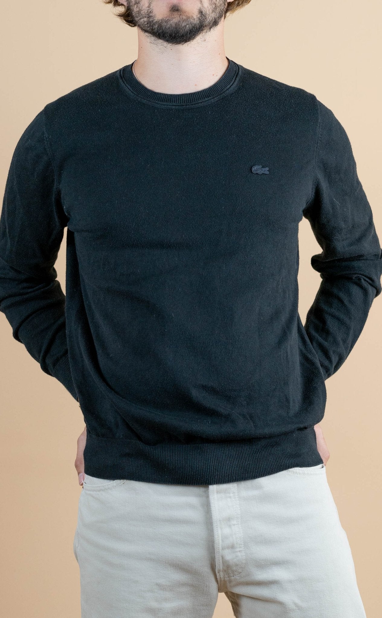 Crew Neck Lacoste ref: 1256 - NOIR - M - amifrip - Friperie en ligne et vêtements vintage