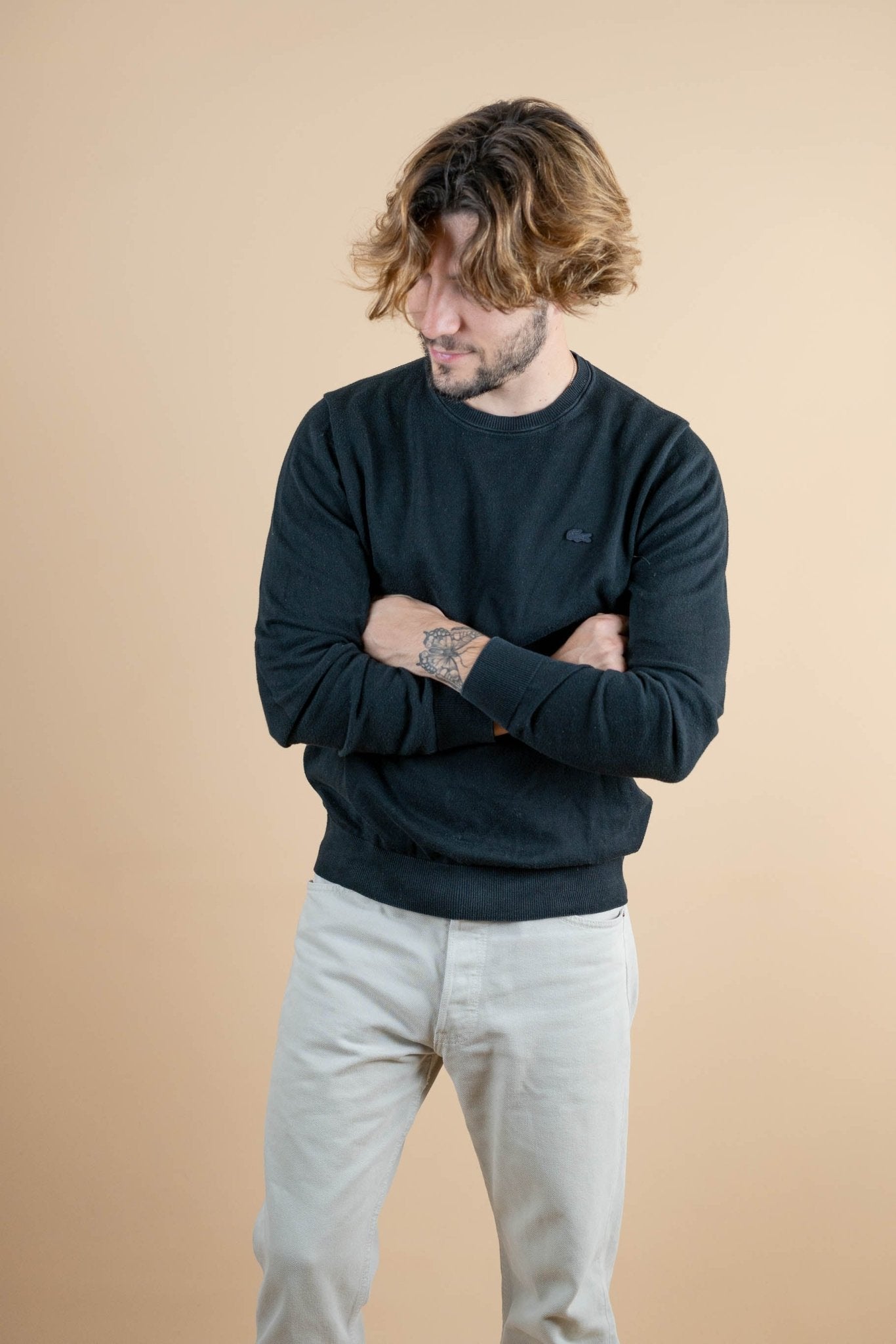 Crew Neck Lacoste ref: 1256 - NOIR - M - amifrip - Friperie en ligne et vêtements vintage