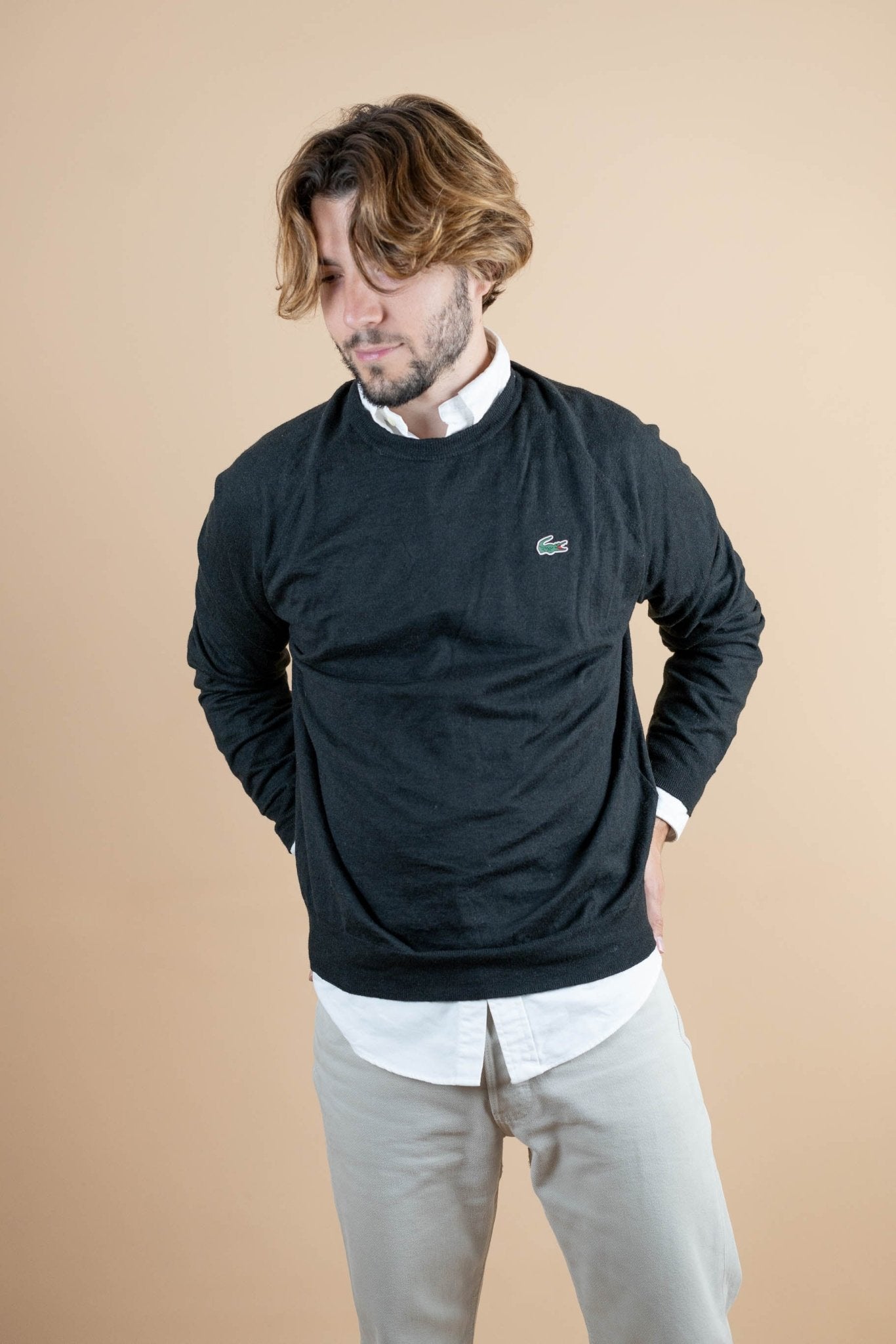 Crew Neck Noir Lacoste ref: 1244 - NOIR - XL - amifrip - Friperie en ligne et vêtements vintage