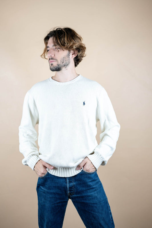 Crew Neck Ralph Lauren Blanc ref: 1531 - BLANC - XL - amifrip - Friperie en ligne et vêtements vintage