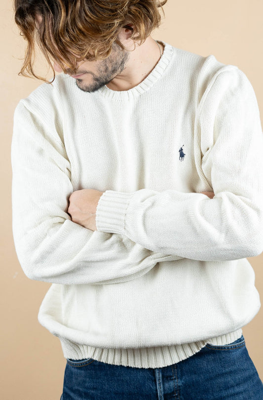 Crew Neck Ralph Lauren Blanc ref: 1531 - BLANC - XL - amifrip - Friperie en ligne et vêtements vintage
