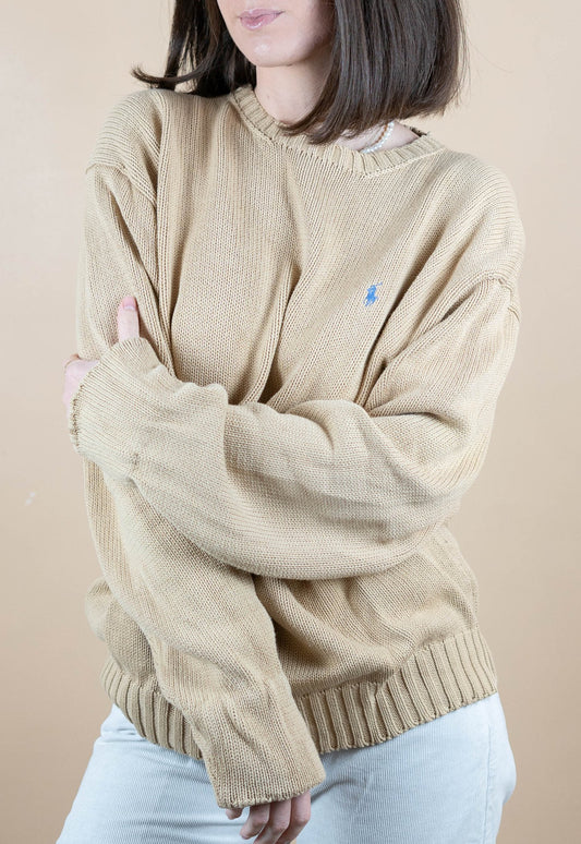Crew Neck Ralph Lauren ref: 1530 - BEIGE - L - amifrip - Friperie en ligne et vêtements vintage
